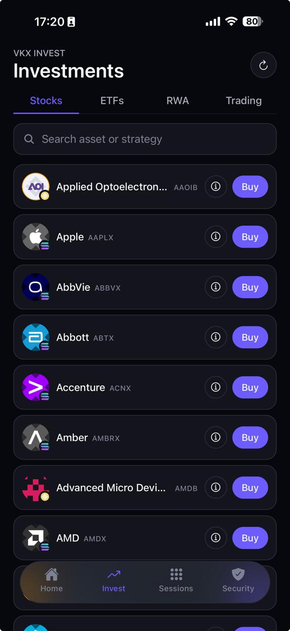 Tokenized stocks and ETFs inside the wallet